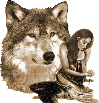Portrait de Femme et son loup